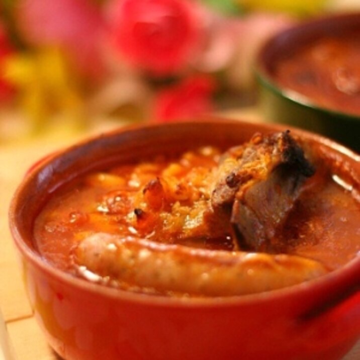 カスレ風白いんげん豆と肉類の煮込み